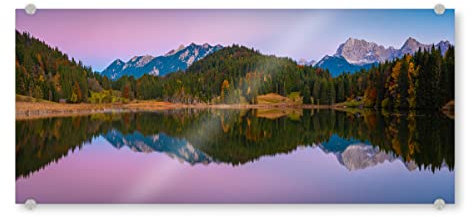 artboxONE Acrylglasbild 150x50 cm Natur Herbstabend am Geroldsee - Bild Garmisch-partenkirchen