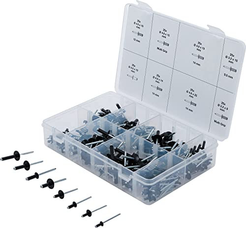 BGS 85224 | Surtido de remaches ciegos | aluminio | 3,2 - 4,8 mm | 200 piezas