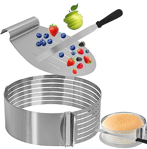 Yuragim Tortenboden Schneidehilfe Set, Tortenmesser Lang, Tortenheber Edelstahl, Tortenzubehör Set 3 Stück, Torten Schneidehilfe, Backen Zubehör, Kuchen Zubehör, für Haushalts/Küch, Geburtstag Party