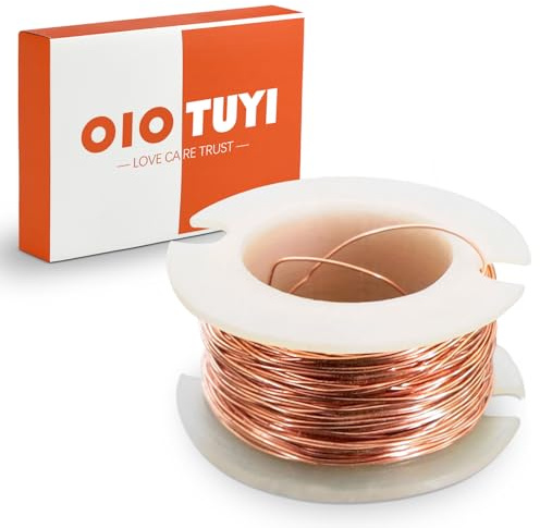 OioTuyi 10m Kupferlackdraht 0,5mm, Isolierter Magnetdraht für Elektromagnet-Motormodelle, Vielseitig einsetzbar