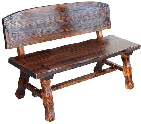 DAVBIR Parkbank Massivholz, mit Rücken- & Armlehnen, wetterfeste gartenbänke Holz, 2-Sitzer Gartenbank, Sitzbank klassisch für Garten, Balkon, Terrasse (Size : 120 * 73 * 40cm/47 * 29 * 16in)