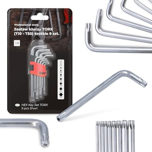 Instalguru 9x Winkelschlüssel Set TORX T10-T50 Kurz Innensechskantschlüssel Sechskantschlüssel Winkelschraubendreher Schlüssel-Set Satz Reparatur Fahrrad Auto