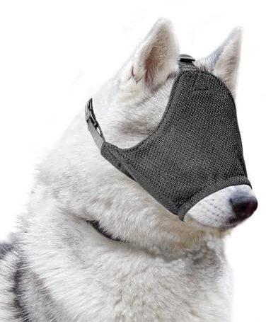 OHCOZZY Hunde Maulkorb, Hunde Augenmaske mit weichem flexiblen Stoff, Haustier beruhigende Kappe für Augenbinde Grooming Anti Angst und Auto-Krankheit(Größe L, Schwarz)