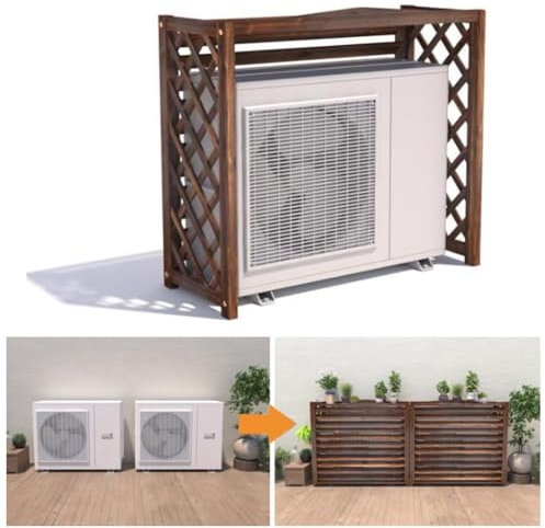 CZAOERXB Couvre-radiateur de clôture pour climatiseur, Volets à persiennes, Support de climatisation extérieur pour Cacher Les unités de climatisation, Planche de Bois épaissie (Taille : X-