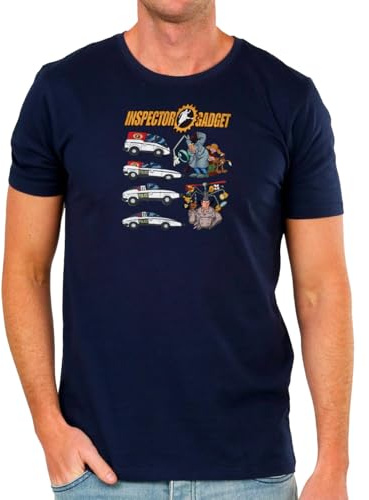 Camisetas EGB Camiseta Adulto/Niño Coche Inspector Gadget - Ochenteras 80´s Retro Comic Tallas Especiales (Marino, XL)