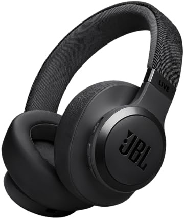 JBL Live 770NC - Wireless Over-Ear Headphones with True Adaptive Noise Cancelling with Smart Ambient, Up to 65 Hours of Battery Life, Comfort-fit Fabric Headband & Carrying Pouch (Black) (Renewed)