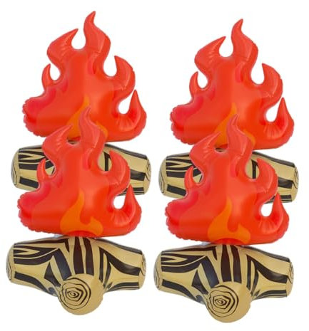 Supvox 4stücke Aufblasbares Künstliches Feuer Modell Für Outdoor-abenteuer Und Partys Realistische Feuer-dekoration Aus Pvc Geeignet Für Camping-events Und Grillpartys