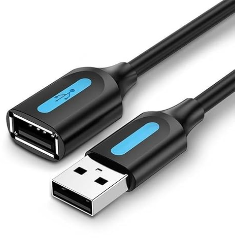 Watio Wave Cable alargador - cable usb 2.0 macho a hembra, 5 m de longitud, color negro, ideal para ampliar la conexión a dispositivos electrónicos.*