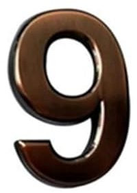 Numero Civico Esterno 1 pz. Targa digitale in bronzo for numero civico, autoadesiva, for cassetta postale, for esterni, for appartamento, ufficio, hotel, numero di porta Numeri Civici Esterni(Number 9