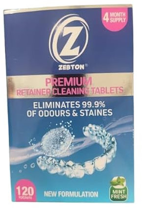 Retainer Cleaner Tablets - 120 Premium Cleaning Tablets 4 Months Supply - Ideal for Mouth Guard, Denture, Aligner, Brite Retainer