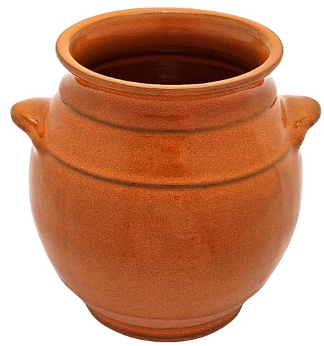 Cleminson Hand-Dipped Ceramic Utensil Jar | Artisan Kitchen Utensil Holder | Made in Spain | Stylish Cutlery Pot Organiser | Rustic Farmhouse Crock for Spoons, Spatulas, Whisks (Orange Pastel)