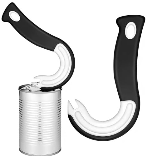 Pull Ring Can Opener and Bottle Opener Set, 2-Piece Arthritis Aid, Non-Slip Handle, Ergonomically Designed, Kitchen Tool for Most People, Easily Opens Cans and Bottles