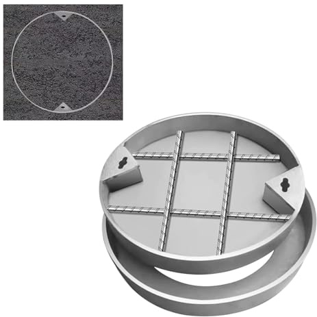 Invisible Manhole Cover & Frame, Stainless Steel Recessed Paving Cover, Round Outdoor Drainage Catch Basin, Weatherproof Access Solution
