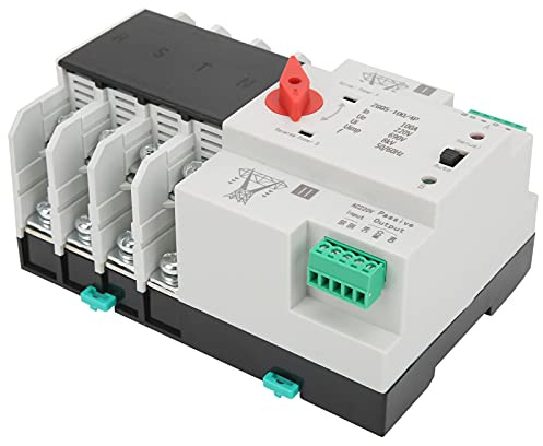HUIOP Commutazione Interruttore Automatico di Trasferimento Automatico A Doppia Alimentazione, ZGQ5-100/4P 220 V, Adatto per il Passaggio All'Alimentazione di Backup, Alimentazione