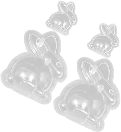 ULTECHNOVO 4 pièces Moule Chocolat Lapin Pâques Plastique Alimentaire Moule DIY Flexible et Sécurisé pour Chocolats Gâteaux et Puddings Festifs