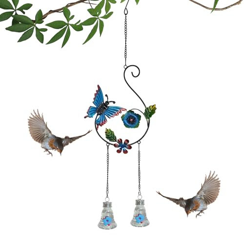 Jolie station d'alimentation pour colibri, charmante et colorée - Décoration de jardin sûre pour les fourmis et les abeilles - Distributeur de nourriture pour colibri comme objet de décoration - Pour