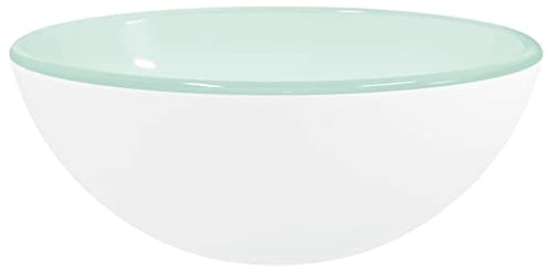 Mhdvray Aufsatzwaschbecken aus gehärtetem Glas 30 cm weiß Modernes Design Robust und leicht zu reinigen für Badezimmer Gäste WC Küche und Outdoor