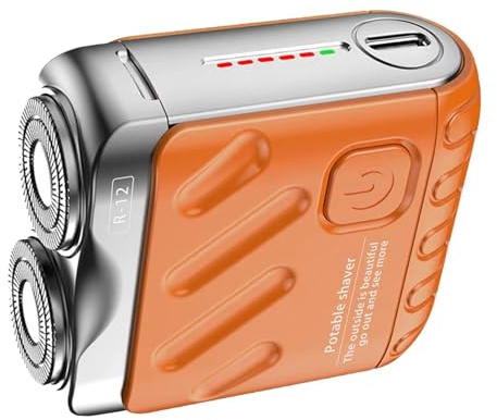 Rasoio elettrico portatile, per gli uomini,Trimmer barba impermeabile senza fili uomini - bagagli ricaricabile tramite USB, uso bagnato e asciutto viaggio di af