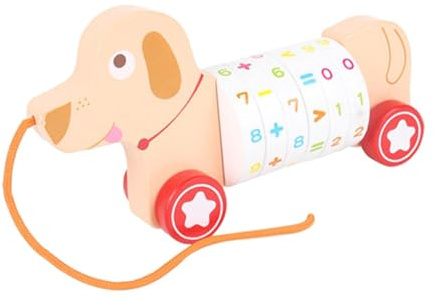 PUXZYAX Giocattolo da traino in legno luminoso e bello che intrattiene con qualità di resistenza all'acqua. Auto da traino in legno per bambini e durevole giocattolo da . Colore