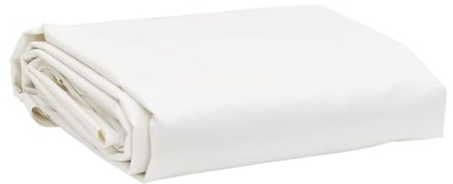 Ziaphsol Telone di copertura in tela, bianco, diametro 2,6 m, 650 g/m², con occhielli in metallo, impermeabile, antistrappo, resistente ai raggi UV, per mobili da giardino, piscina, auto, bicicletta