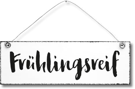 Frühlingsreif - Dekoschild Türschild Wandschild Holz Deko Schild 10x30cm Holzdeko Holzbild Deko Schild Geschenk Mitbringsel Geburtstag Hochzeit Weihnachten