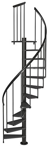 Dolle Calgary Anthracite Loft Spiral Staircase Kit 1200mm Diameter (in Stock)