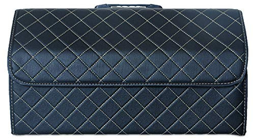 Ergocar Organizzatore per Auto PU Cuoio di Lusso Auto Organizer Impermeabile Pieghevole Organizzatore di Immagazzinaggio per SUV/Auto/Camion (Nero-L)