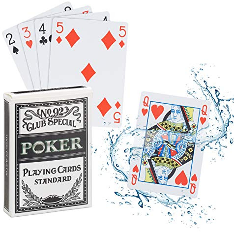 Relaxdays 10 x Pokerkarten Plastik im Set, wasserfestes Kartenspiel, reiß- & knickfest, 540 Karten, Texas Hold'em, Profi Pokerset | reiß- & knickfest, 10 x 54 Karten, Texas Hold'em