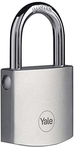 Yale Lucchetto in ottone di alta sicurezza con finitura cromata Y120B/40/125/1 corpo 40mm, arco in acciaio indurito al Boro, 3 chiavi