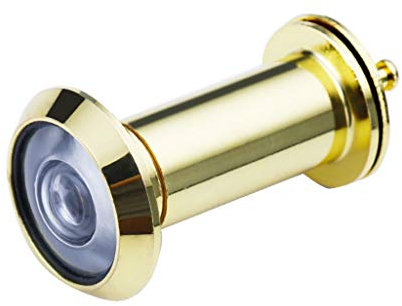 ARCH Feiner Faden Türspion Anti-Diebstahl-Zuschauer Guckloch-Spiegel Anti-Peep-Design-HD-Glasobjektiv 220 Grad WideWith Spin Rückseitige Abdeckung for Heim Securit (Color : Gold)