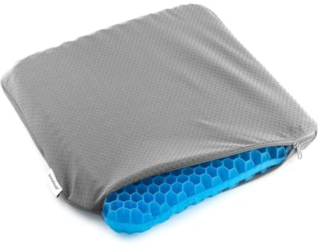 InnovaGoods® Cojín para Silla de Oficina Ergonómico con Gel de TPR. Panal de Abeja Hexafresh. Cojín Cuadrado Antideslizante y Refrigerante para Silla de Ruedas y Asiento de Coche de 39x37x3 cms