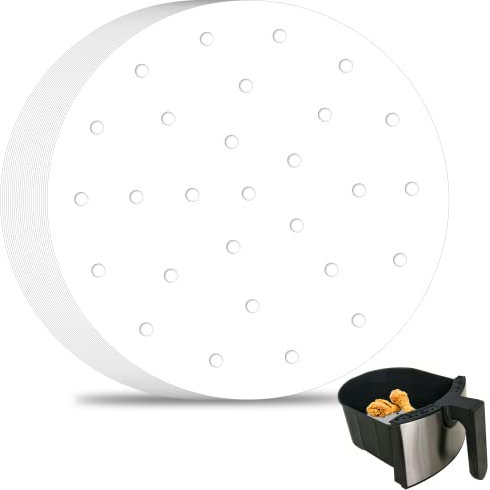 200pcs Air Fryer Parchment Paper Liners Bamboo Steamer Baking Sheets for Air Fryer Accessories (8 Inch)