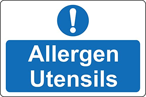 Allergen utensils kitchen safety sign - 1mm Plastic sign (200mm x 150mm)