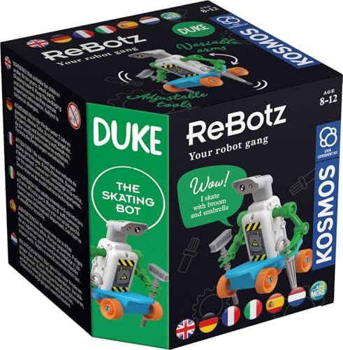 Kosmos 617066 ReBotz - Duke The Skating Bot, Mini-Roboter zum Bauen, Spielen und Sammeln für eine Robo-Gang, Roboter-Spielzeug, Experimentier-Set für Kinder ab 8-12 Jahre