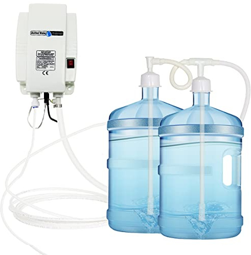 FlowFluid Bottled Drinking Water Pump System Double-Tube Power 25W, Bottled Water Dispensing 2.5L Flow Electric Water Pump for 5 Gallon Bottle Water for Coffee,Refrigerators,Ice Maker,Faucet