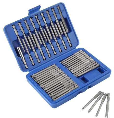 50 Stück Schraubendreher Bit Satz Lang, Speziell Geformtes 50-teiliges Schraubendreher-Bit-Set, Schlitz, Kreuz, U-förmige Sechskant-Bits, Sicherheits-Bit-Set, magnetisches Schraubendreher-Set
