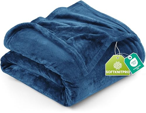 Utopia Sängkläder Fleecefilt Royalblå 300GSM Lyxfilt för Bäddsoffa Antistatisk Fuzzy Soft Sängfilt [228x228 cm]