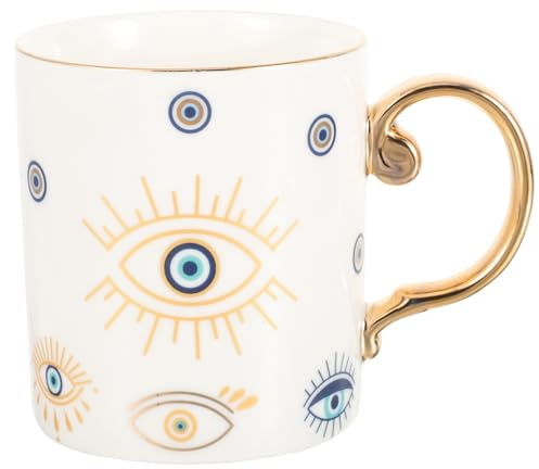 HEMOTON Keramik Kaffeetassen Teetassen Trinkbecher Böser Blick Nazar Augen Frühstücktasse Milch Cappuccino Latte Tasse Teebecher Kaffeebecher für Zuhause Büro Tischdeko