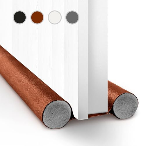 2 Stücke Zugluftstopper für Türen 96cm, tür Luftzugstopper, Türdichtung Unten, Schall und Staubdichte Türbodendichtung, Zugluft Kälte Lärm Stoppen (Braun)