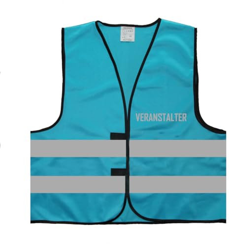 Veranstalter Warnweste BZW. Signalweste mit reflektierendem Aufdruck - Größe S/M, Skyblau