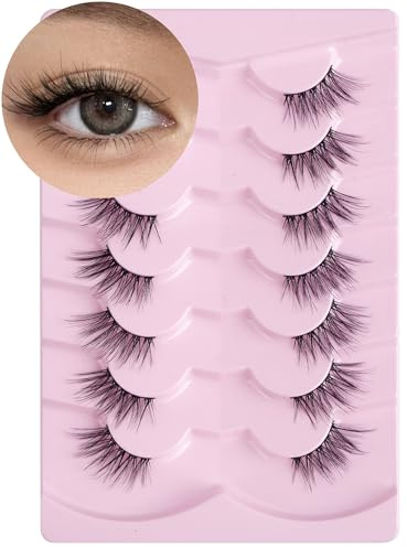 Onlyall Half Eyelashes Corner Lashes Natural Lashes Half Lashes Wispy End Lashes Corner Eyelashes 3/4 Lashes 7 Pairs C18
