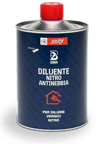 2BM Diluente Nitro Antinebbia Linea Easy 500ml Solvente Industriale per Vernici Nitro e Nitrosintetiche | Fondi per Carrozzeria, Carpenteria, Finiture Nitro e Pulizia Attrezzatura Bottiglia 0,5 Litri