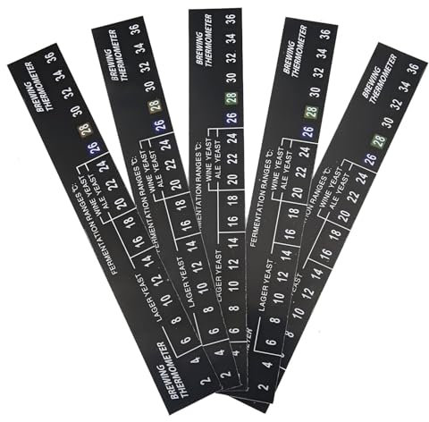 VIFERR 5 Pegatinas De Termómetro, Tira De Termómetro, Termómetro Adhesivo para Elaboración De Cerveza, Vino