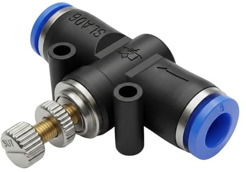 Lumonic 20x I PU Schlauch Drossel-Rückschlagventil mit Steckverbinder I 6mm I pneumatisches Drosselrückschlagventil I Drosselventil I Druckluft & Automatisierung