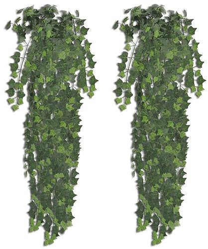 Homgoday Plante artificielle lierre 2 unités 90 cm Plantes artificielles décoratives Plante artificielle réaliste idéale pour la décoration