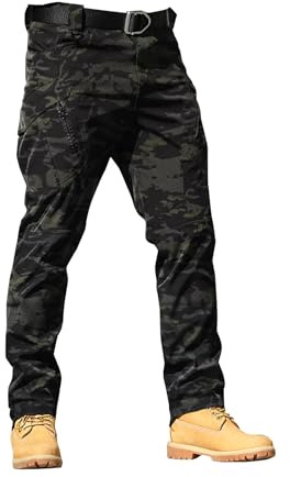 EMUKFD Pantaloni da lavoro mimetici da uomo, pantaloni cargo tattici militari militari militari da combattimento escursionismo tute pantaloni da caccia all'aperto campeggio abiti da viaggio leggeri