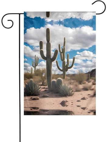 30,5 x 45,7 cm bandiera decorazione da giardino, bandiera da giardino piccola bandiera da giardino, un sacco di cactus inverno Natale bandiera all'aperto