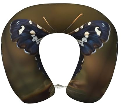 HJLUUFT Bellissimi cuscini di supporto per il collo con stampa di ali di falena per dormire, cuscino essenziale da campeggio, comodo per il riposo