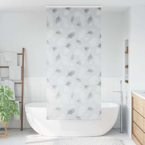 Homgoday Duschrollo mit Kassette Blätter Muster, PEVA, 240x110 cm, Kinder Sicherheit, Badezimmer Dekoration Model4014980