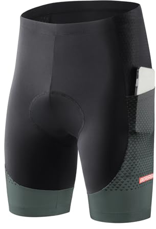 BERGRISAR Pantalones cortos de ciclismo para hombre acolchados 4D con bolsillos